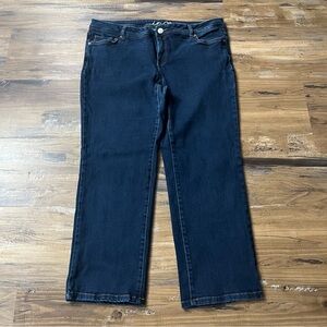 INC International Concepts Dark Blue Straight Leg Womens Plus Petite Jeans Denim